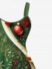 Plus Size Christmas Ball Snowflake Print Ombre A Line Dress -  