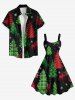 Plus Size Plaid Christmas Tree Snowflake Galaxy Elk Print A Line Dress -  