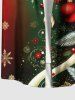 Plus Size Christmas Ball Snowflake Print Ombre Button Pocket Shirt For Men -  
