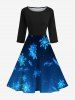 Christmas Snowflake Ombre Galaxy Print Plus Size Matching Outfit For Couples -  