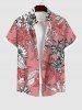 Floral Leaf Print Plus Size Matching Hawaii Beach Outfit For Couples -  