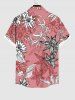 Floral Leaf Print Plus Size Matching Hawaii Beach Outfit For Couples -  