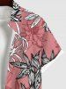 Floral Leaf Print Plus Size Matching Hawaii Beach Outfit For Couples -  