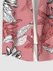 Floral Leaf Print Plus Size Matching Hawaii Beach Outfit For Couples -  