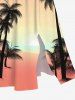 Robe Hawaïen Mi-Longue Fendue Cocotier et Oiseau Imprimés de Grande Taille - Rose clair XXS