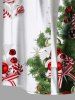 Plus Size Christmas Tree Ball Candy Bowknot Print Button Pocket Shirt For Men -  