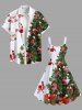 Plus Size Christmas Tree Ball Candy Bowknot Print A Line Dress -  