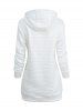 Sweat-Shirt à Capuche Pullover Manches Longues avec Cordon de Serrage et Poche - Blanc S