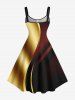 Curve Light Beam Colorblock Print Plus Size Matching Outfit For Couples -  