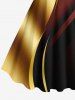 Curve Light Beam Colorblock Print Plus Size Matching Outfit For Couples -  