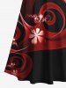 Ombre Floral Ribbon Print Plus Size Matching Outfit For Couples -  