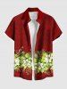 Costume de Plage Transparent Texturé Imprimé Feuilles et Fleurs Grande Taille pour Couples - Rouge 