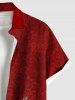Costume de Plage Transparent Texturé Imprimé Feuilles et Fleurs Grande Taille pour Couples - Rouge 