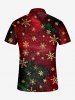Plus Size Christmas Snowflake Floral Pin Dot Tie Dye Ombre Print Zipper Polo Shirt For Men -  