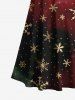 Plus Size Christmas Snowflake Floral Pin Dot Tie Dye Ombre Print Crisscross A Line Maxi Dress -  