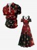 Plus Size Christmas Snowflake Floral Pin Dot Tie Dye Ombre Print Crisscross A Line Maxi Dress -  