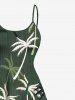 Plus Size Coconut Tree Print High Low Hawaii Cami Dress -  