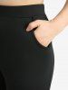 Plus Size Scalloped Floral Lace Tassel Trim Pockets Flare Pants -  