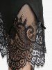 Plus Size Scalloped Floral Lace Tassel Trim Pockets Flare Pants -  
