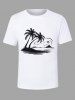 Coconut Tree Bird Seascape Print Plus Size Matching Hawaii Beach Outfit For Couples -  
