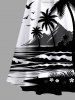 Coconut Tree Bird Seascape Print Plus Size Matching Hawaii Beach Outfit For Couples -  