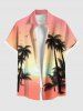 Coconut Tree Bird Ombre Print Plus Size Matching Hawaii Beach Outfit For Couples -  