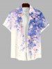 Watercolor Flowers Leaf Print Plus Size Matching Hawaii Beach Outfit For Couples -  