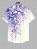Watercolor Flowers Leaf Print Plus Size Matching Hawaii Beach Outfit For Couples -  