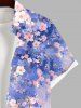 Watercolor Flowers Leaf Print Plus Size Matching Hawaii Beach Outfit For Couples -  