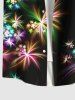 Colorful Glitter Fireworks Floral Print Party New Years Eve Plus Size Matching Outfit For Couples -  