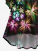Colorful Glitter Fireworks Floral Print Party New Years Eve Plus Size Matching Outfit For Couples -  