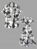 Plus Size Coconut Tree Tie Dye Print Split Hawaii Midi Dress -  