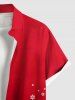 Chemise à poches boutonnées grande taille pour homme, motif flocons de neige ombrés pailletés 3D - Rouge M
