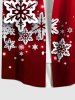 Chemise à poches boutonnées grande taille pour homme, motif flocons de neige ombrés pailletés 3D - Rouge M