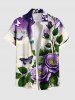 Floral Leaf Butterfly Ombre Cloud Newspaper Print Plus Size Matching Outfit For Couples -  