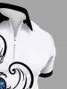 Tenue de Plage Grande Taille à Manches Longues Imprimé Floral et Tortue Assortis pour Femmes - Blanc 