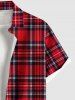 Plaid Print Plus Size Matching Beach Outfit For Couples -  