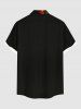Chemise à poches boutonnées grande taille pour homme, imprimé ombré coloré et fumé - Noir 3XL