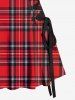 Robe Débardeur Imprimée à Carreaux à Lacets - Rouge XL