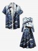 Robe Hawaii Imprimé Requins dans le Monde Sous-Marin avec Ceinture - Multi-A 2XL