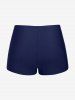Plus Size Daisy Flower Print Layered Boyshorts Tankini Swimsuit -  