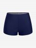 Plus Size Daisy Flower Print Layered Boyshorts Tankini Swimsuit -  