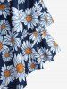 Plus Size Daisy Flower Print Layered Boyshorts Tankini Swimsuit -  
