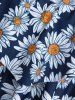 Plus Size Daisy Flower Print Layered Boyshorts Tankini Swimsuit -  