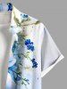 Flowers Leaf Contrast Colorblock Print Plus Size Matching Hawaii Beach Outfit For Couples -  