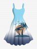 Coconut Tree Sun Bird Ombre Print Plus Size Matching Hawaii Beach Outfit For Couples -  