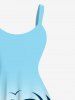 Plus Size Coconut Tree Sun Bird Ombre Print Hawaii Tank Dress -  