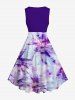 Plus Size Coconut Tree Tie Dye Print Hawaii 1950s Vintage Dress -  
