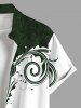 Costume D'habit de Grande Taille Imprimée de Feuilles Tropicales - Blanc 