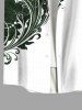 Costume D'habit de Grande Taille Imprimée de Feuilles Tropicales - Blanc 